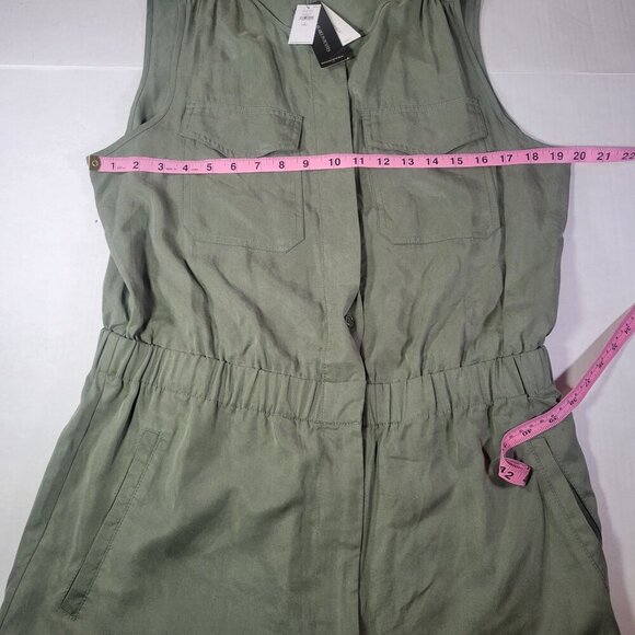 Banana Republic Women OD Green Sleeveless Romper With Pockets Size Tall L - Picture 11 of 14